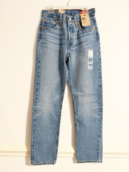 Levi's Denim - Levi's 501 Original Fit Light Wash Straight Leg Button Fly Jeans 24x30